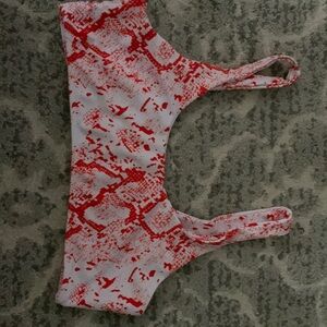 red snake pattern bikin top